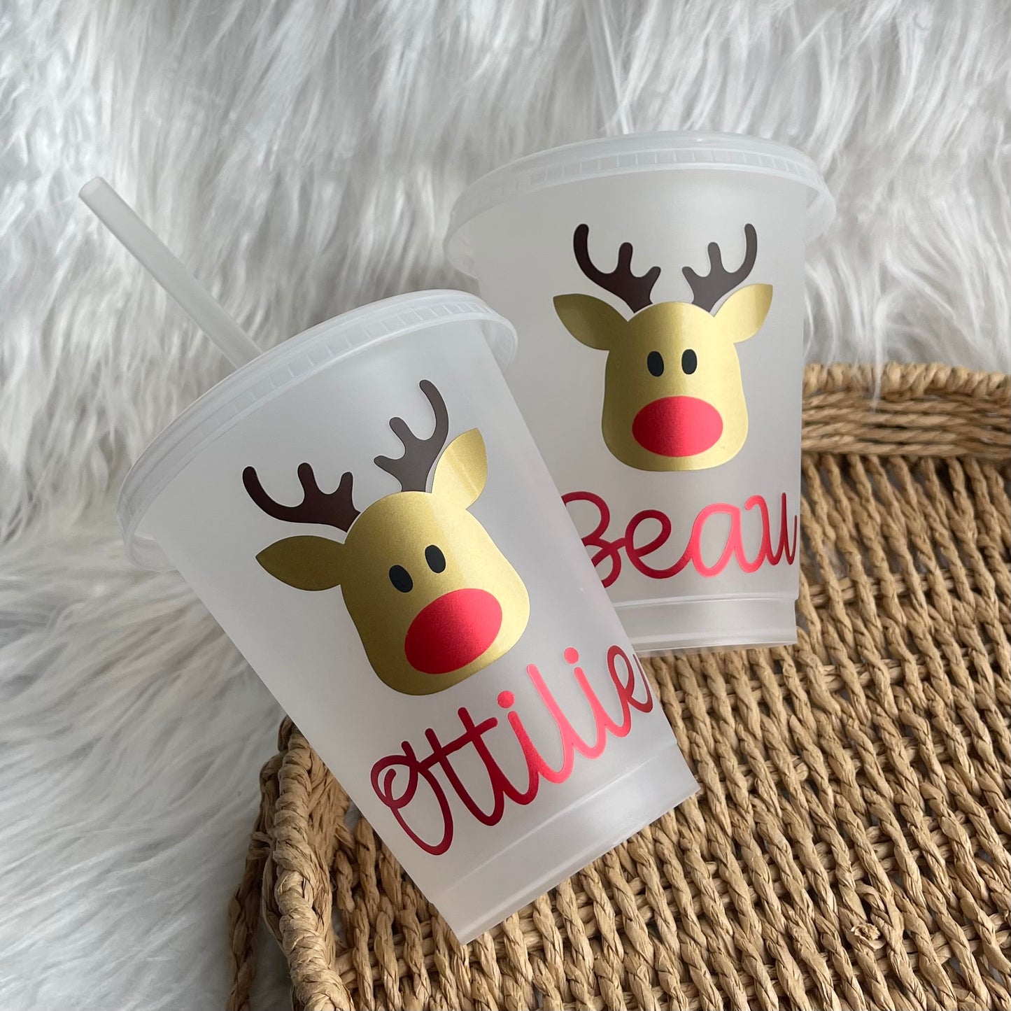 Reindeer head cold cup