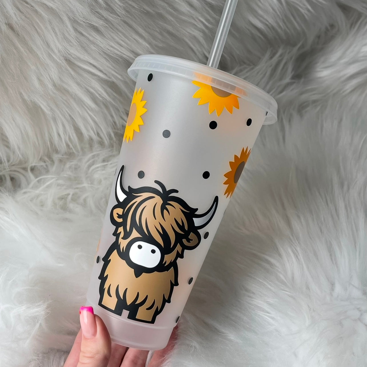 Highland cow cold cup