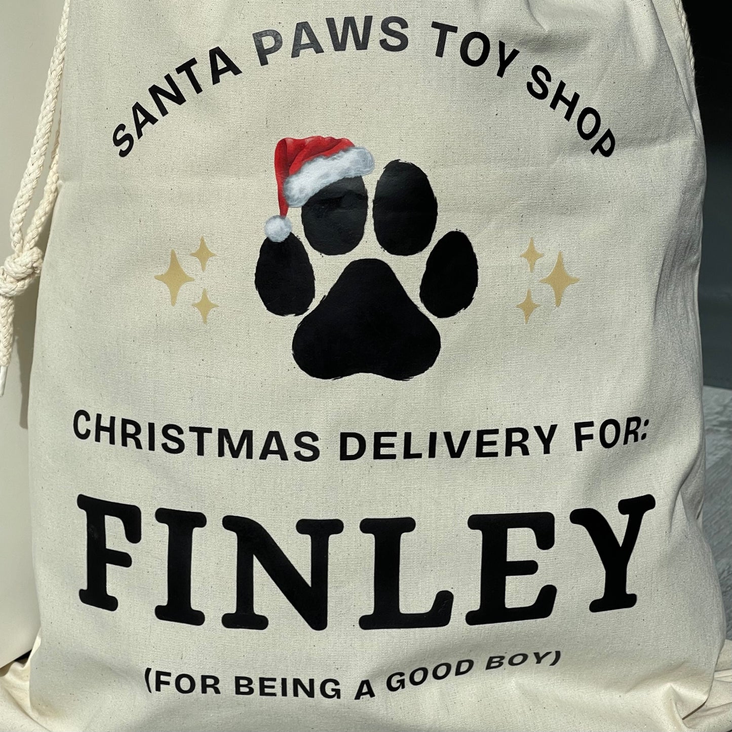 Santa paws Christmas delivery , Christmas sack