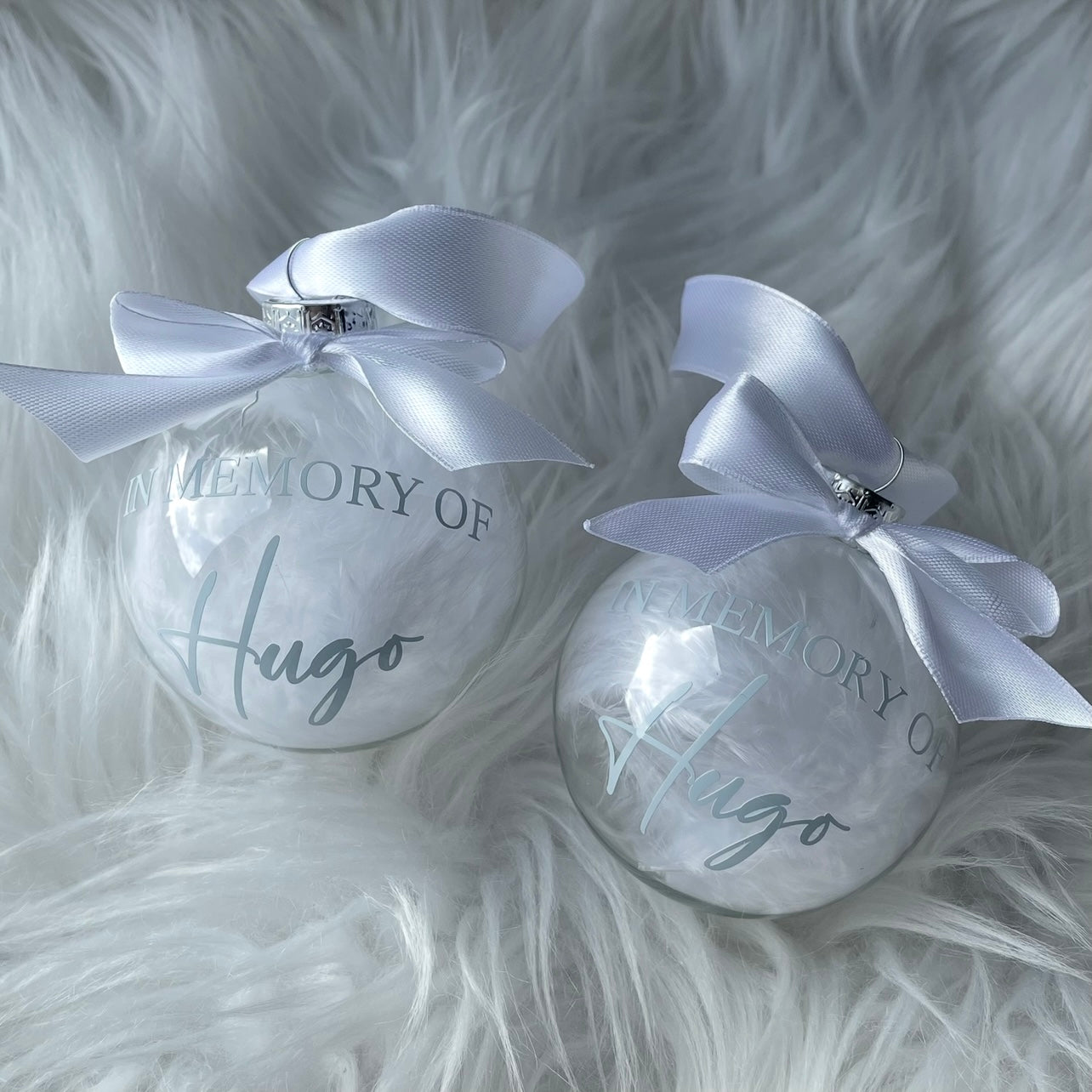 memorial bauble - Feather filled - Round
