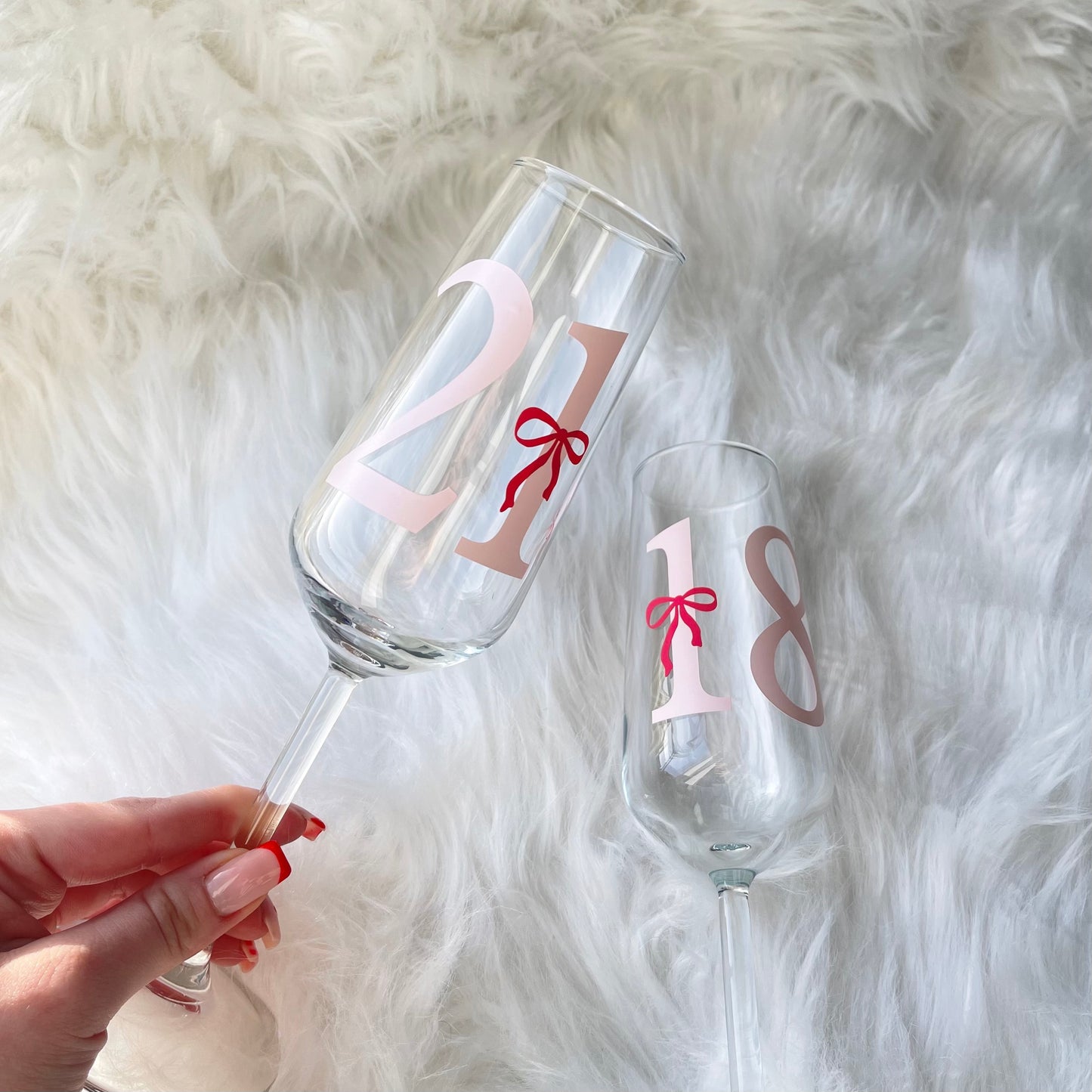 Bow Birthday glass