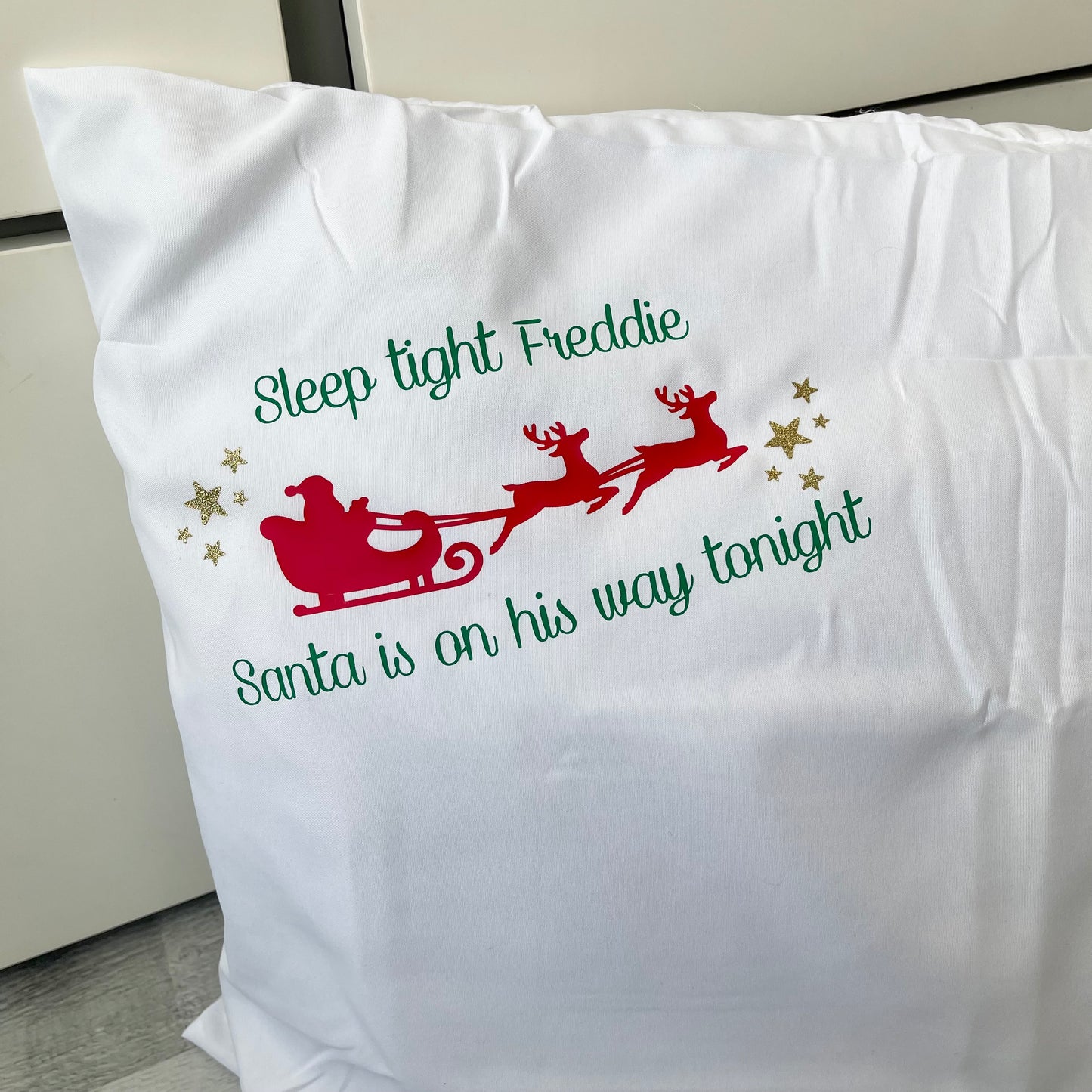 Sleep tight , Santa is on his way Pillow case