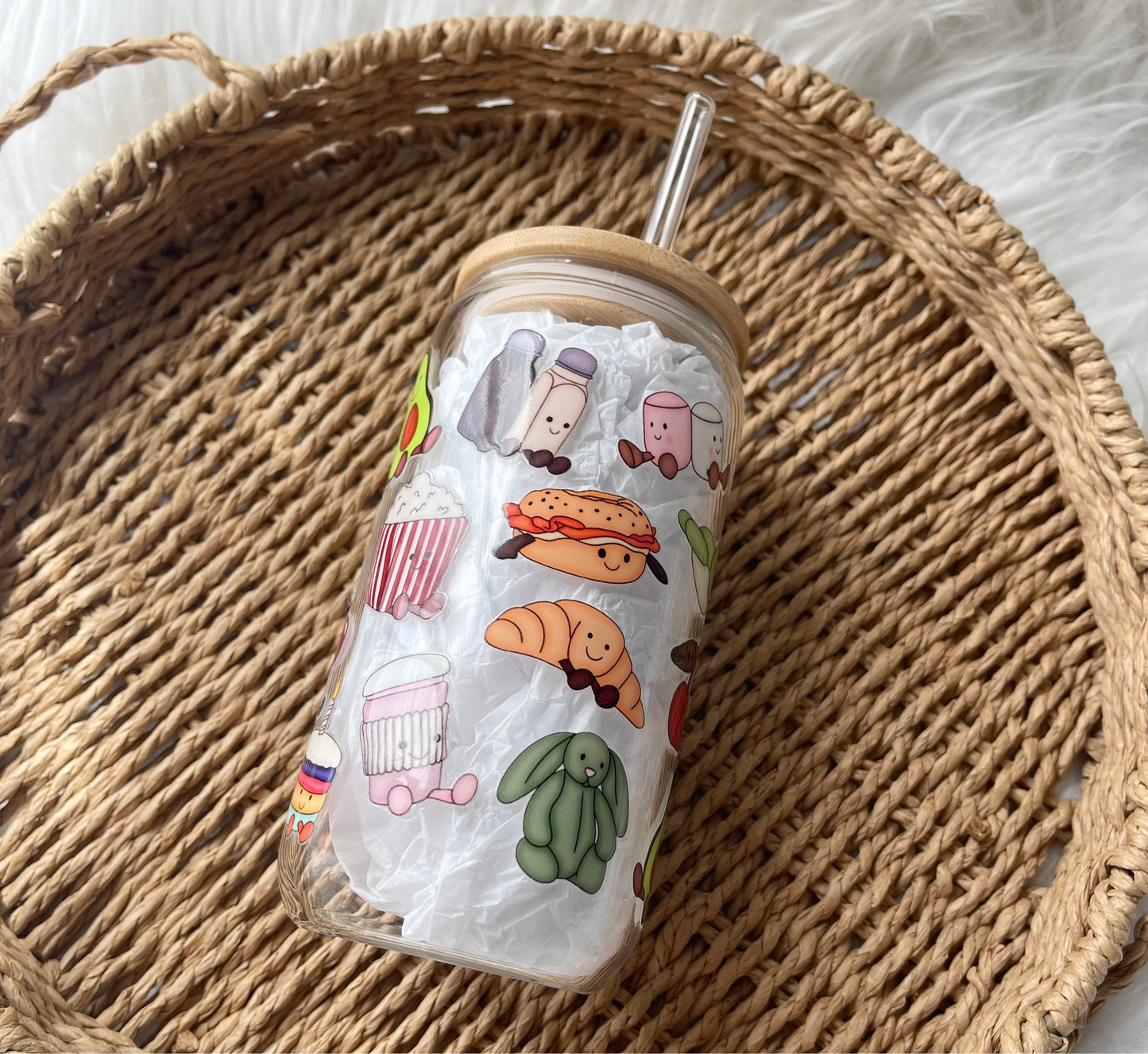 Jelly cat inspired can glass