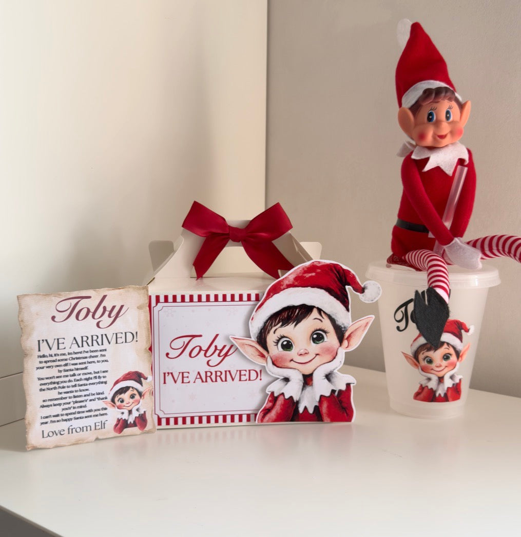 I’ve / We’ve Elf arrival treat box & small elf letter (3D Effect)