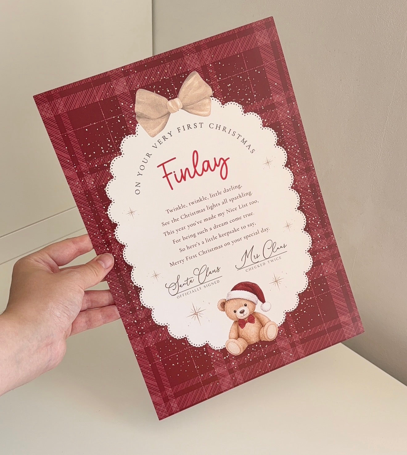 On your first Christmas - Letter