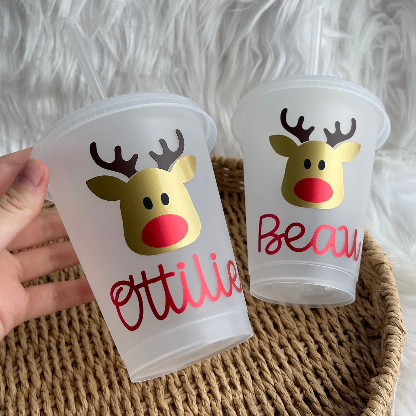 Reindeer head cold cup