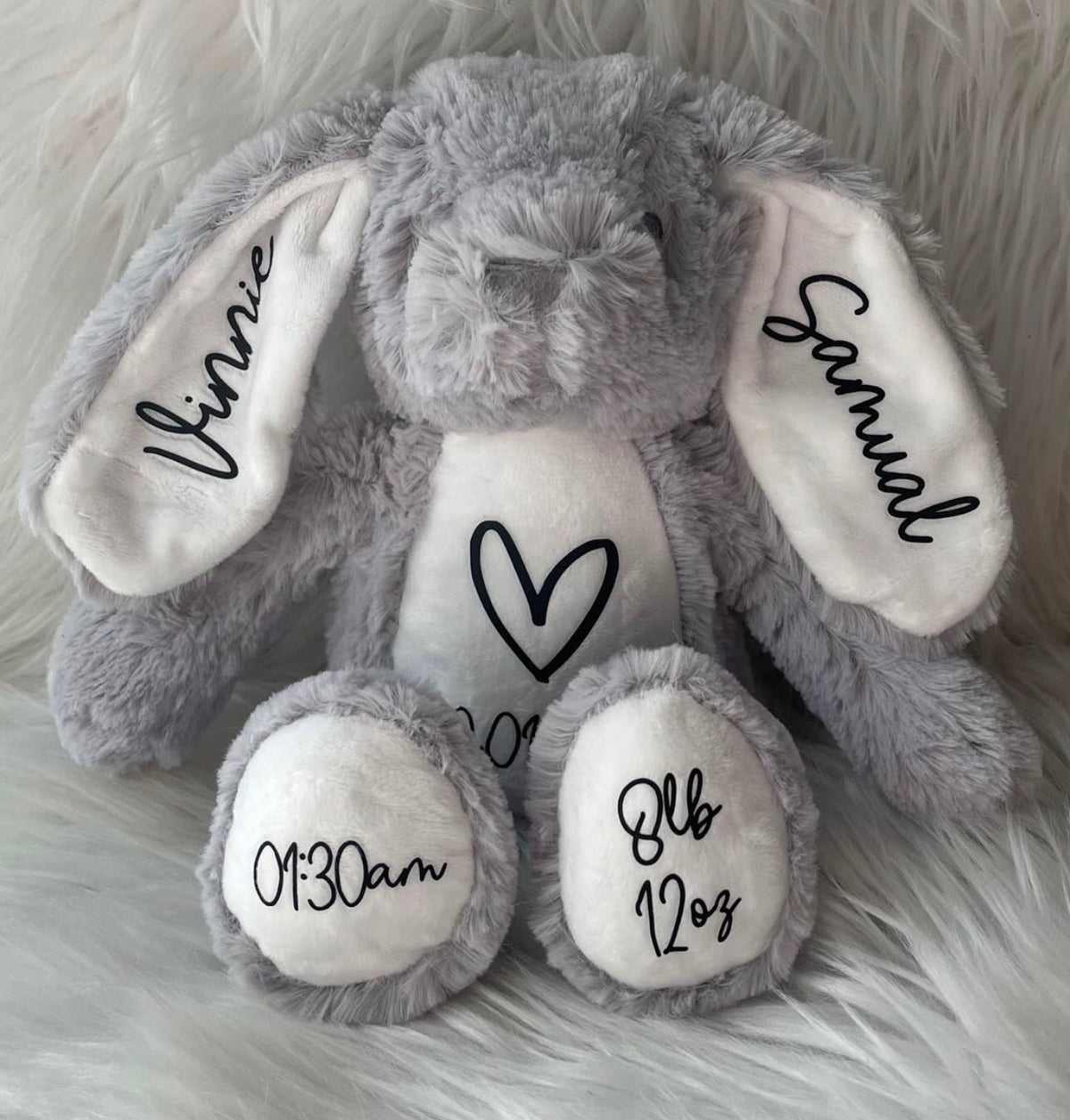 Personalised Birth information Bunny
