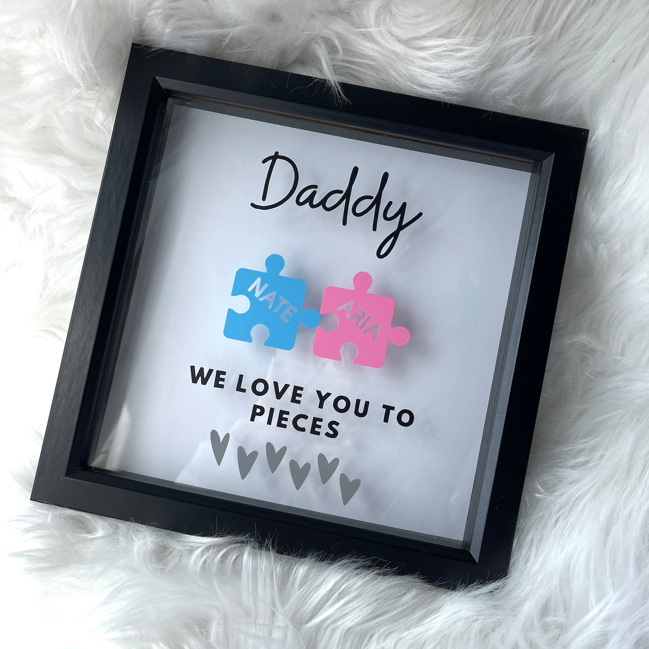We love you to pieces, puzzle piece frame