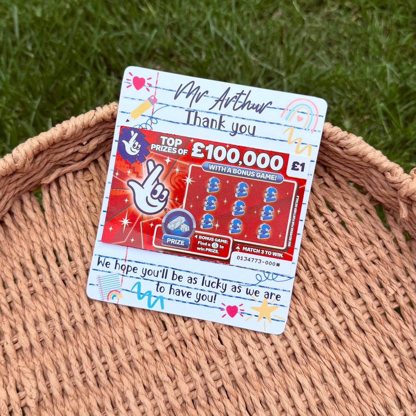 Scratch card holder - notebook style