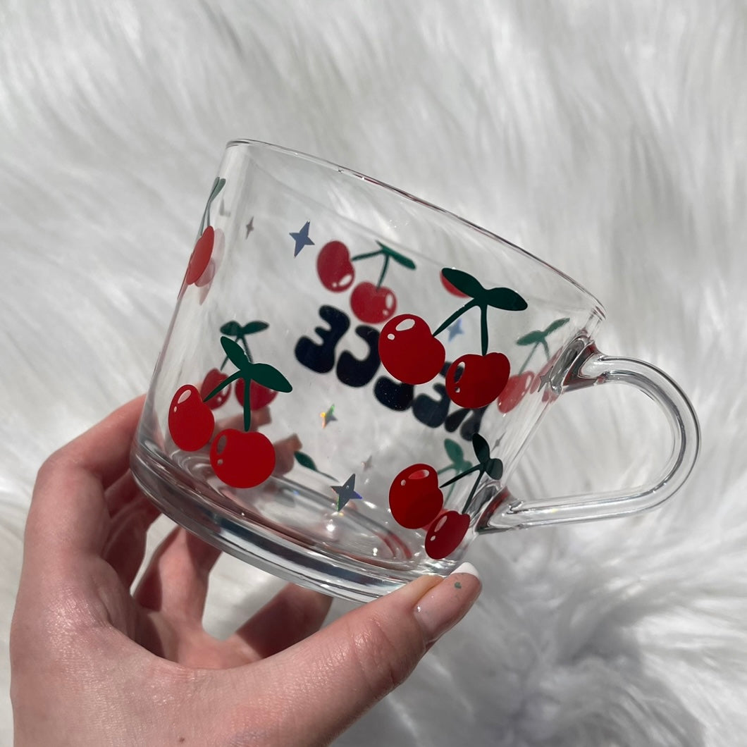 Cherry mug /bamboo lid can glassđ