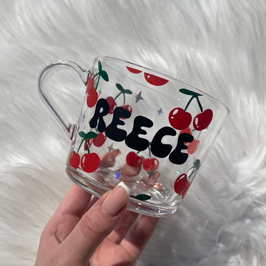 Cherry mug /bamboo lid can glassđ