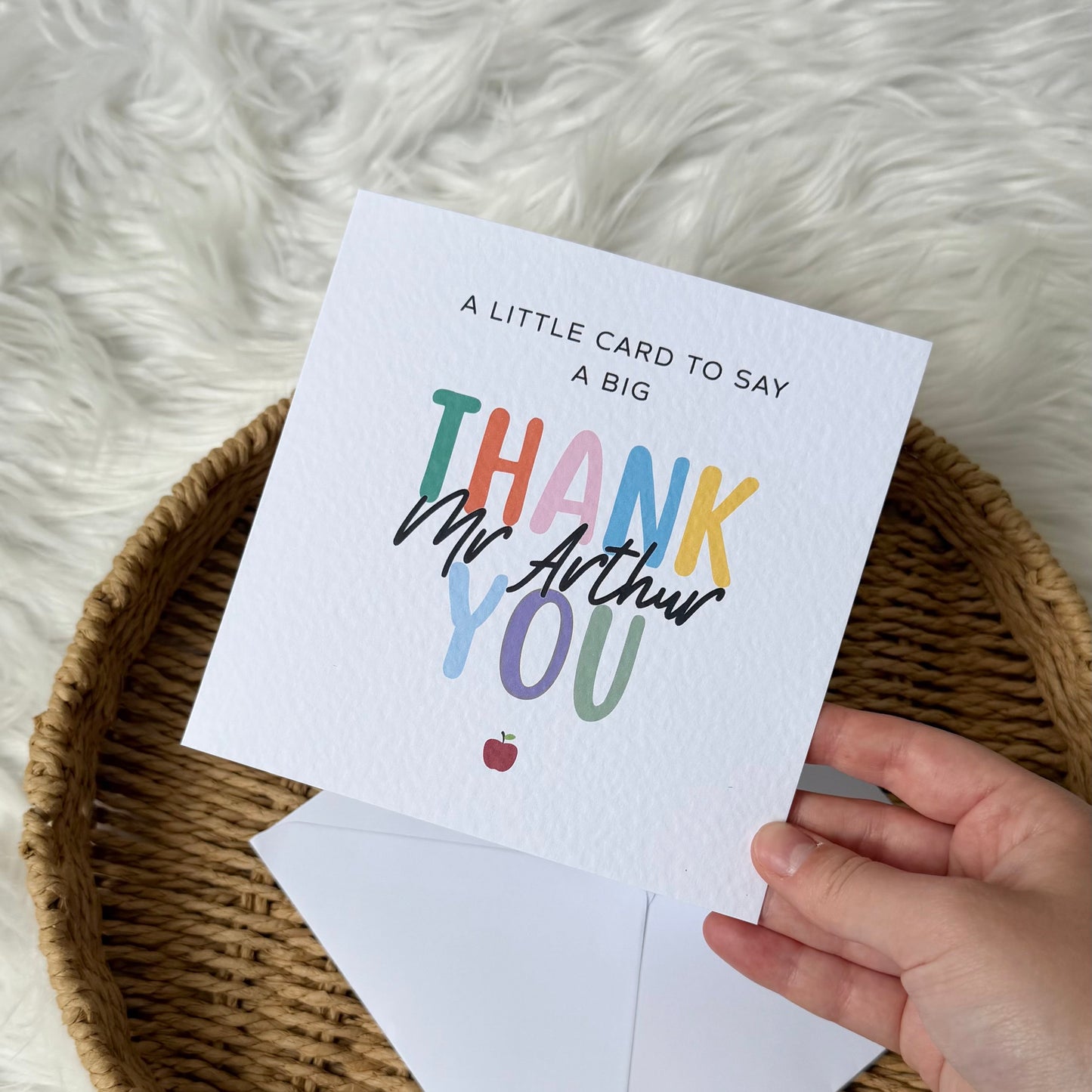 Rainbow thank you Teacher card