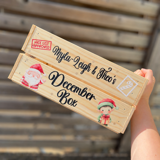 Christmas character December box ( Christmas Eve crate / December box)