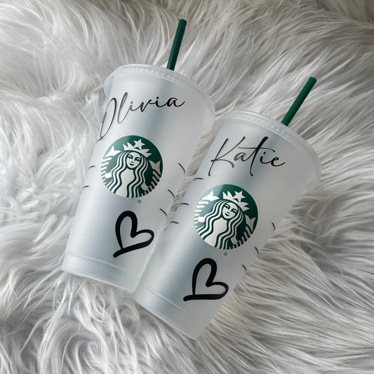 SB cold cup with name & heart