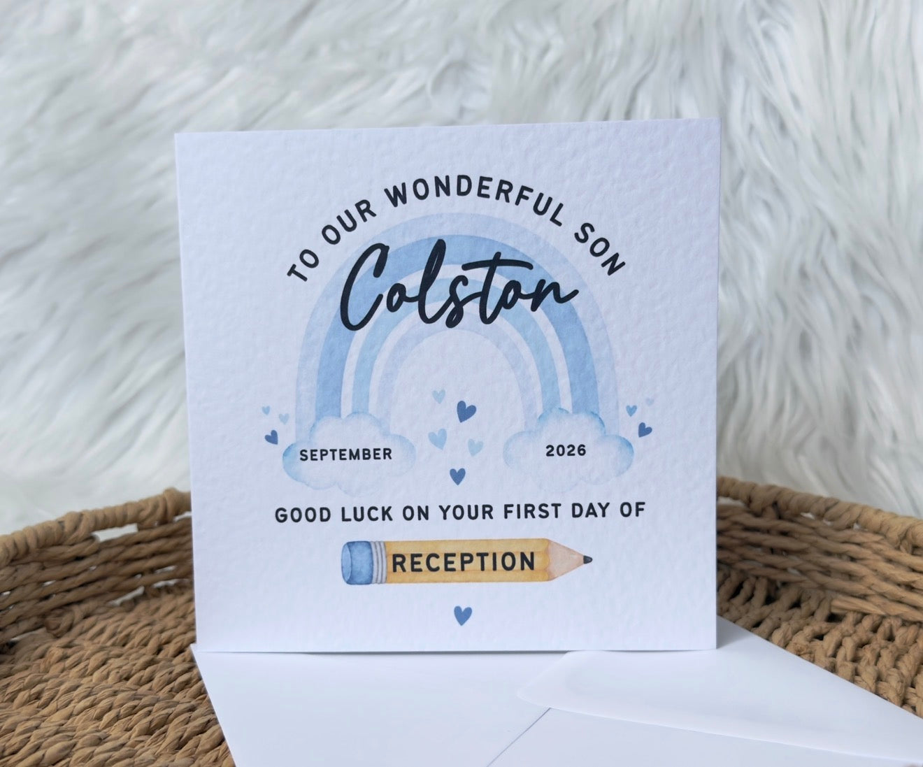 Back to school card - Rainbow Pencil