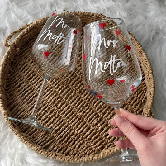 Heart wine glass