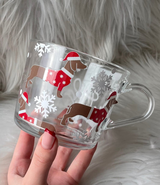 Christmas sausage dog mug