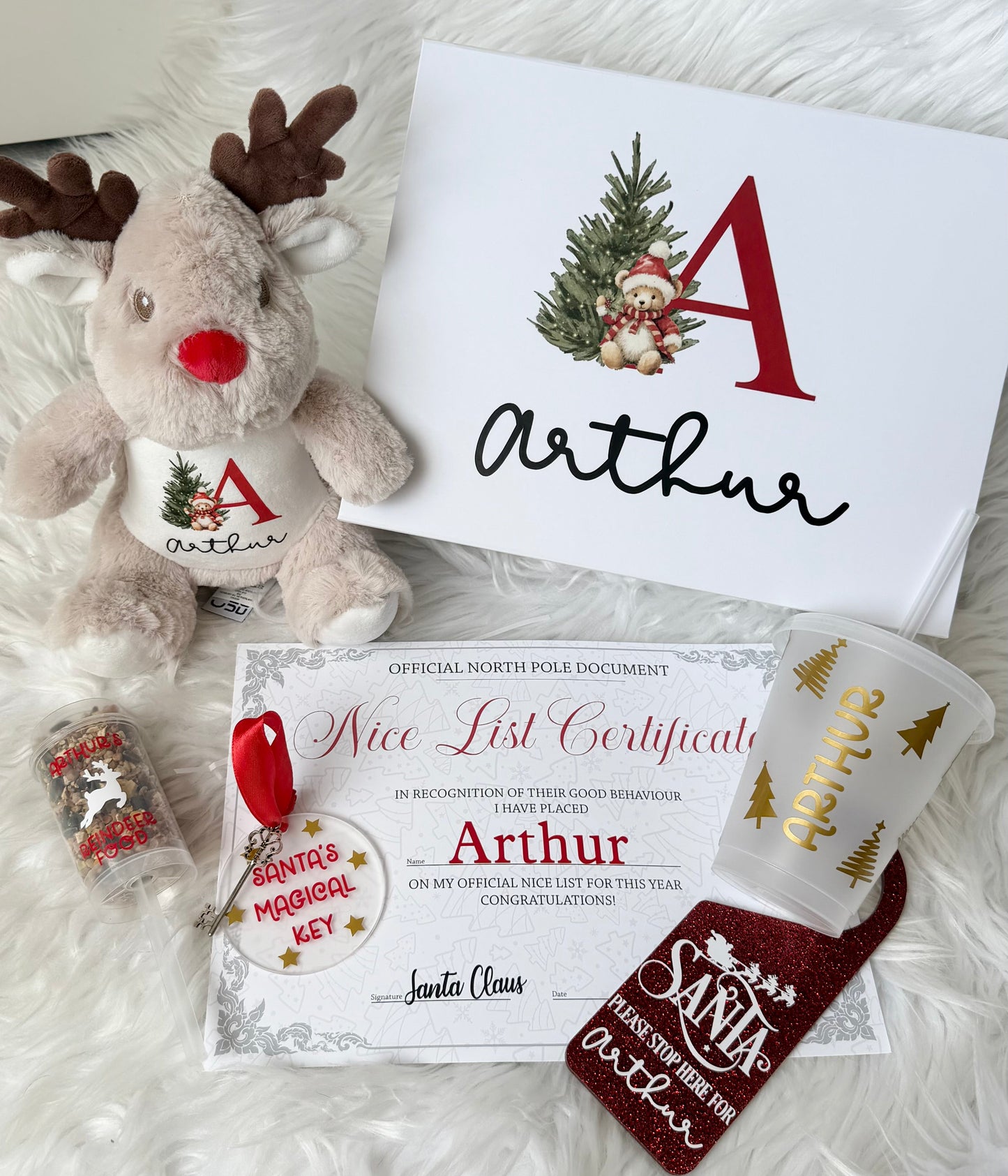 Christmas bear Initial , Christmas Eve box set