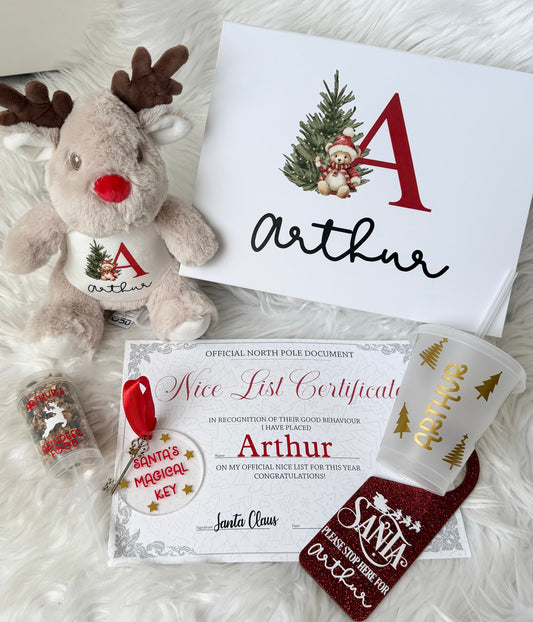Christmas bear Initial , Christmas Eve box set