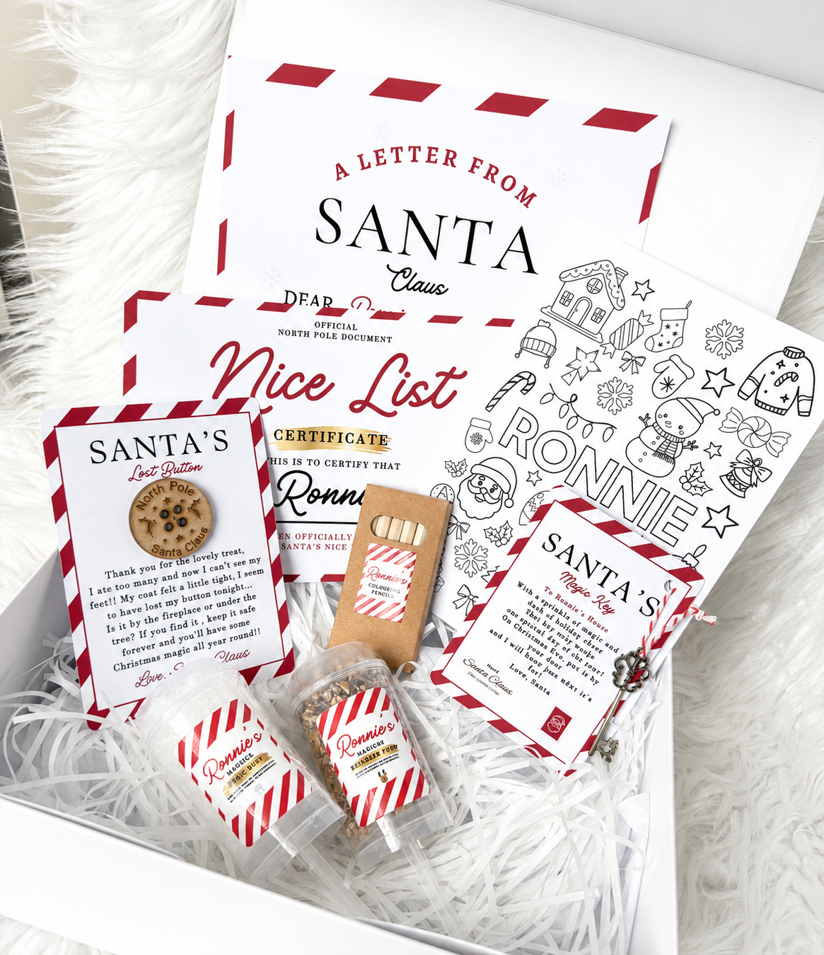 Red & white - Printed Christmas Eve Set