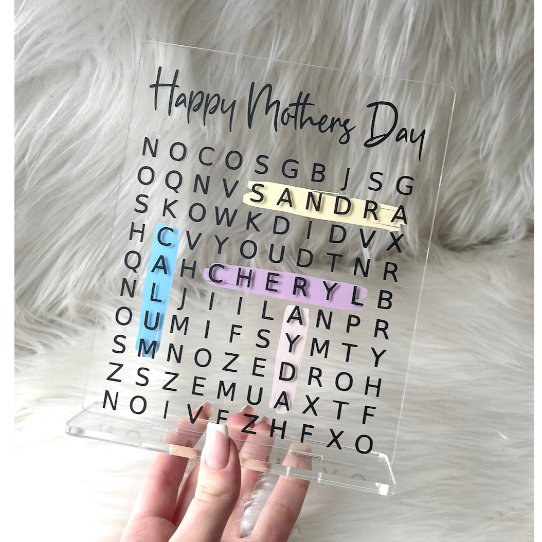 Mother’s day - Word search plaque