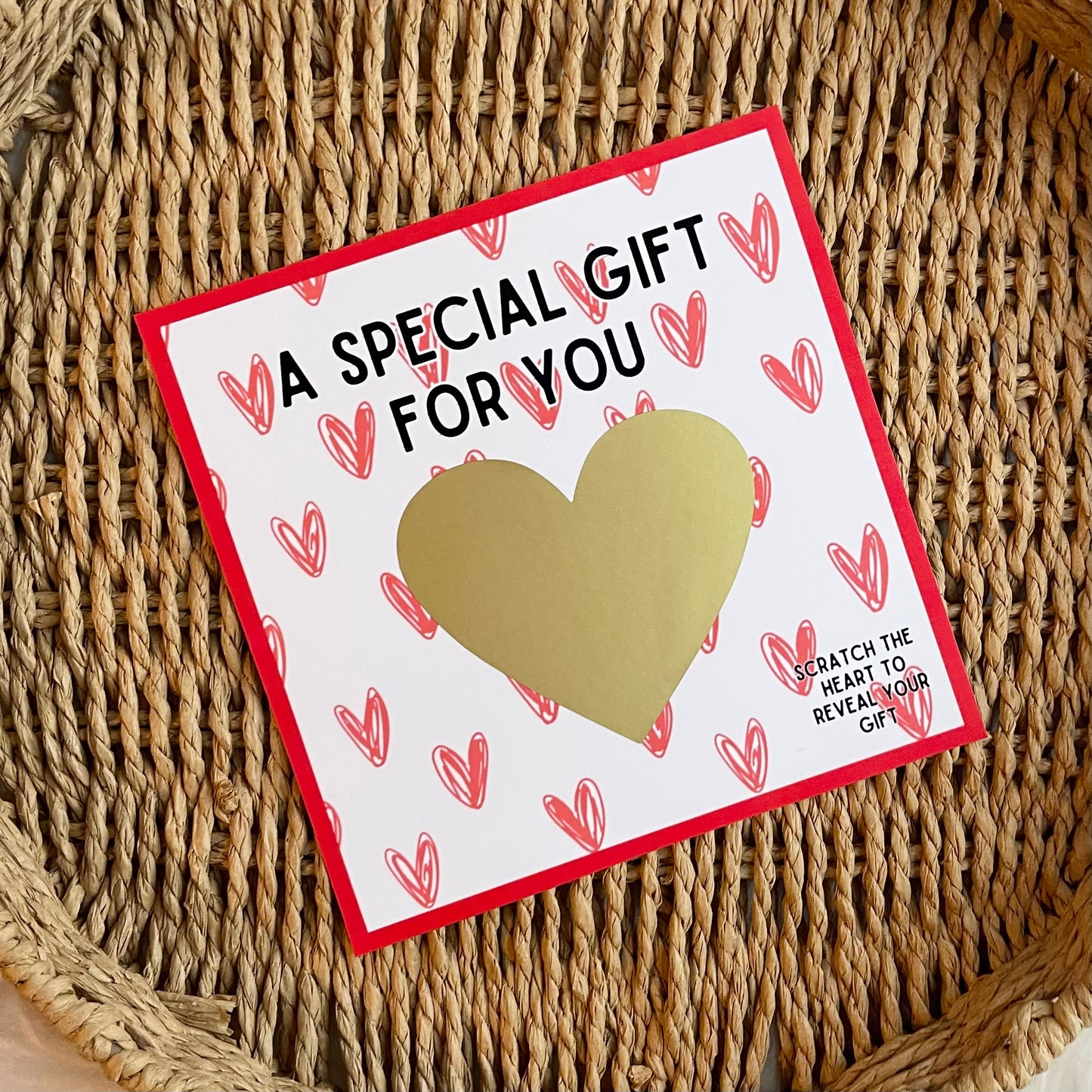 A special gift for you - heart scratch card (any wording)
