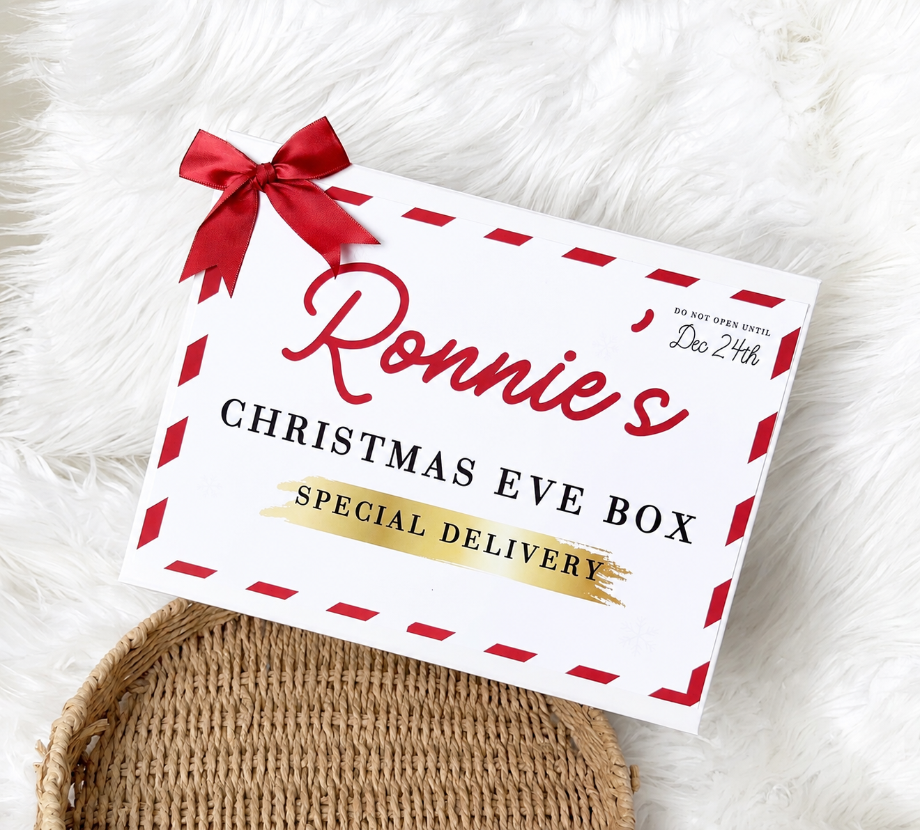 Red & white - Printed Christmas Eve Set