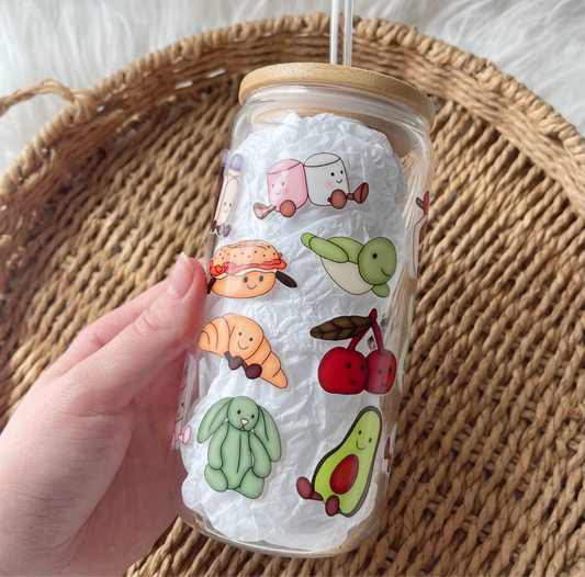 Jelly cat inspired can glass