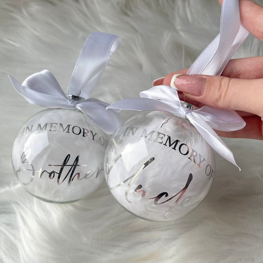 memorial bauble - Feather filled - Round