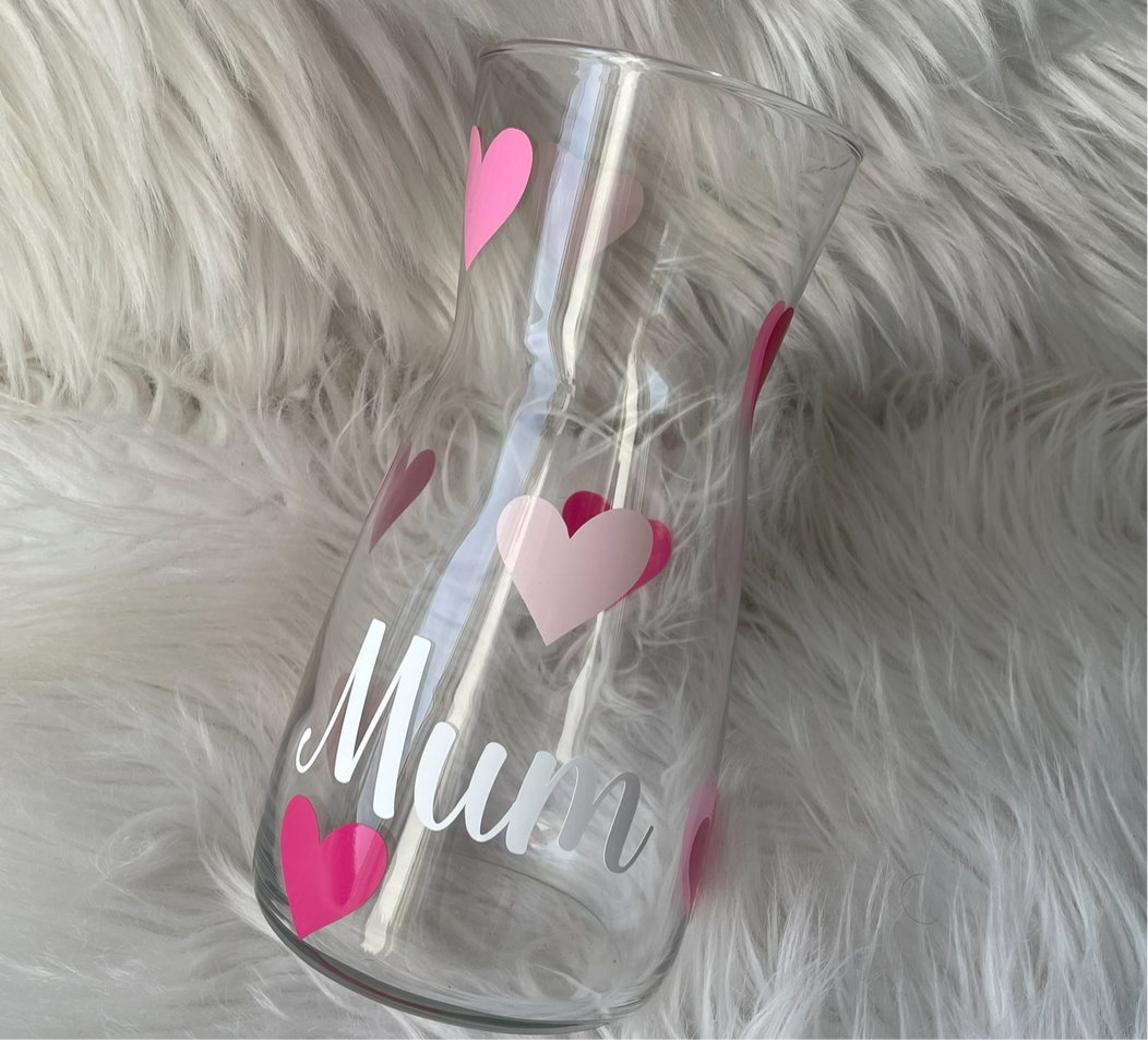 Tri colour heart vase