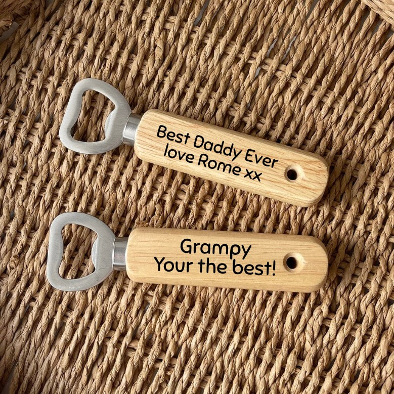 Wooden bottle opener