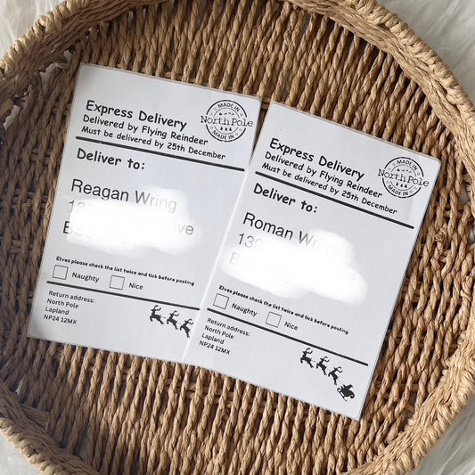 Flying reindeer Postage label