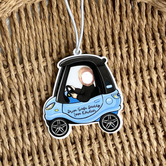 Personalised little car mirror decoration with face (upload image)