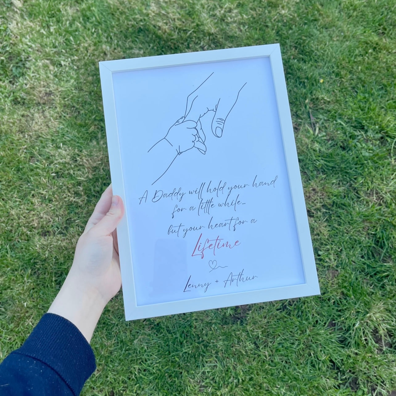 A4 Framed Father’s Day print - a … will hold your heart for a lifetime