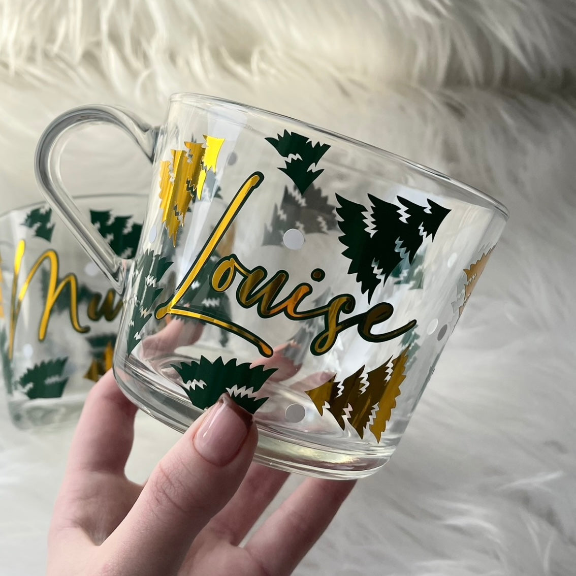 Two colour Christmas tree mug