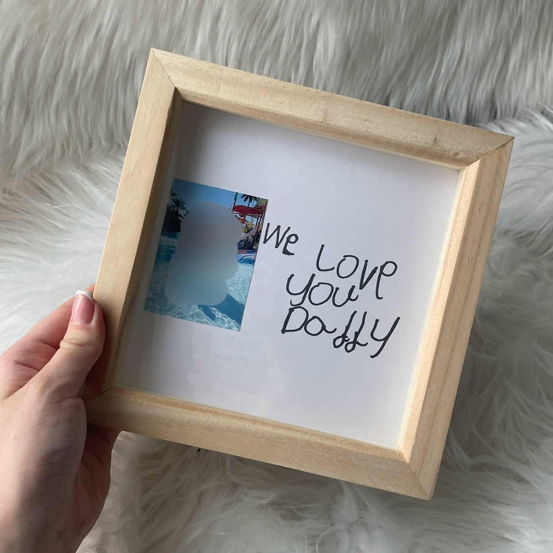 Handwritten message - photo box frame
