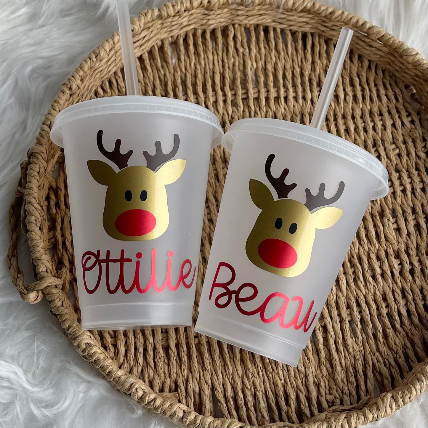 Reindeer head cold cup