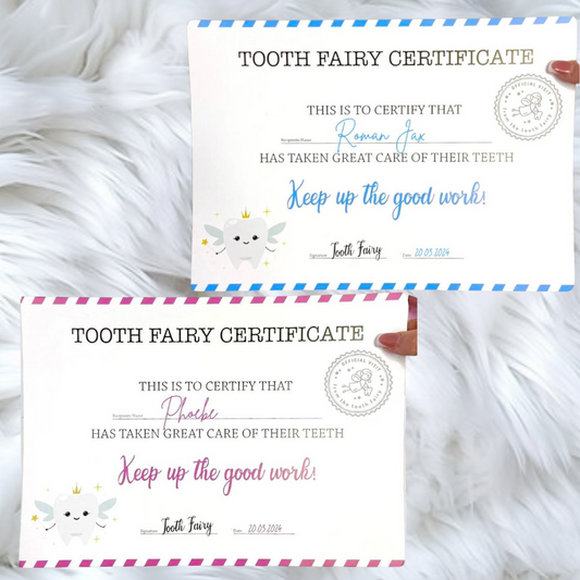 Tooth Fairy Certificate