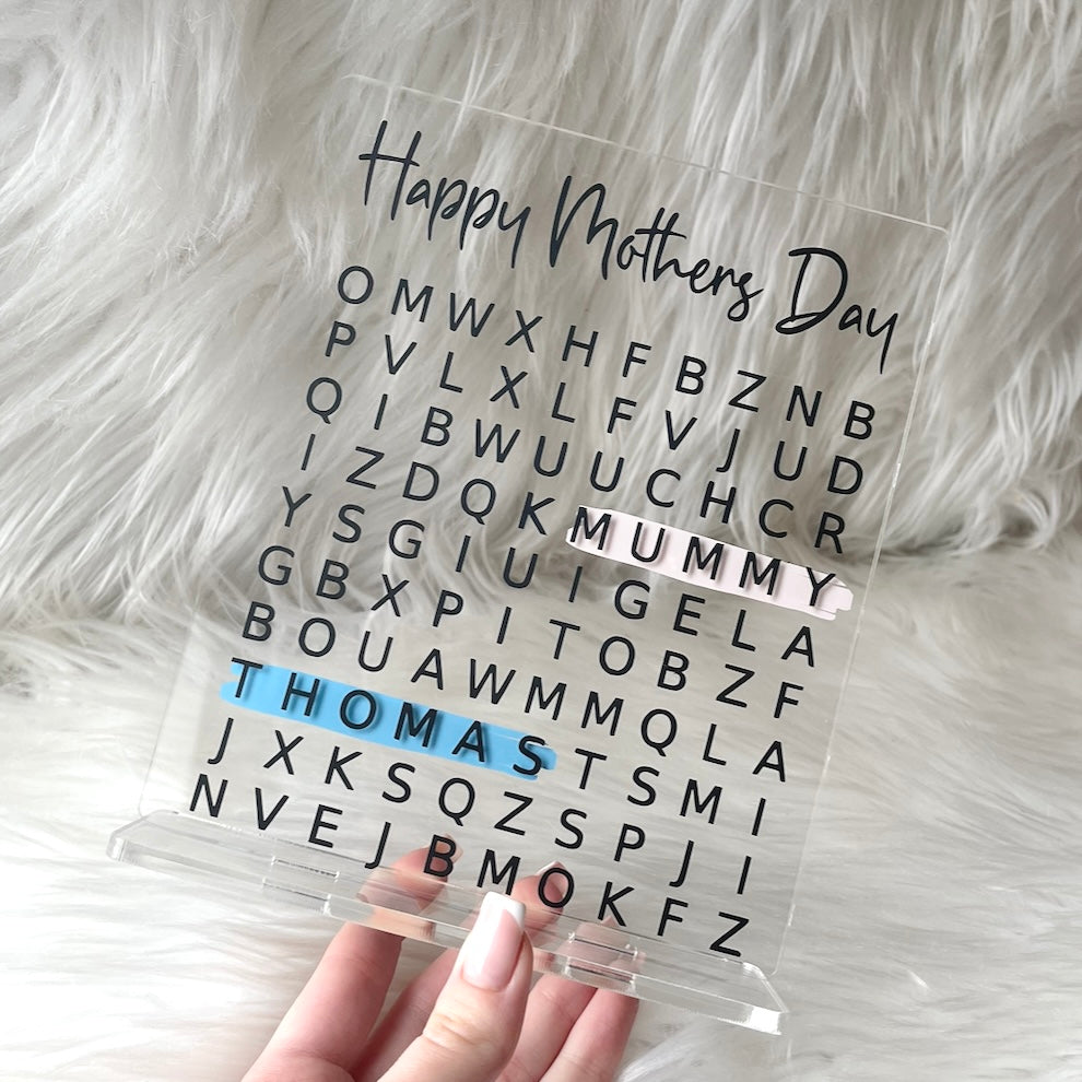 Mother’s day - Word search plaque