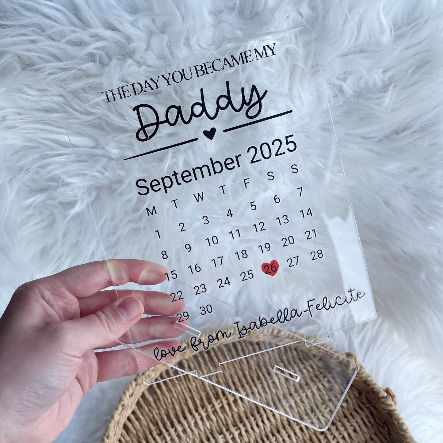 The day you became my…. Freestanding acrylic plaque