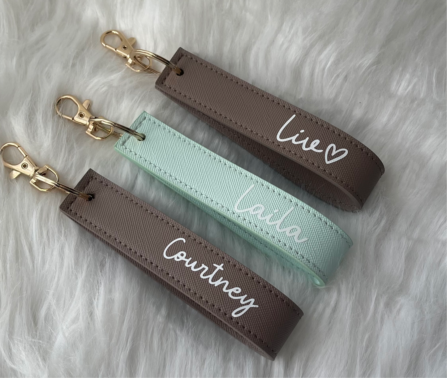 Faux leather key fob