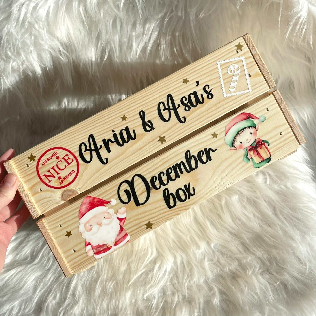 Christmas character December box ( Christmas Eve crate / December box)