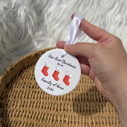 Our first Christmas as a family of… Stocking Tree decoration