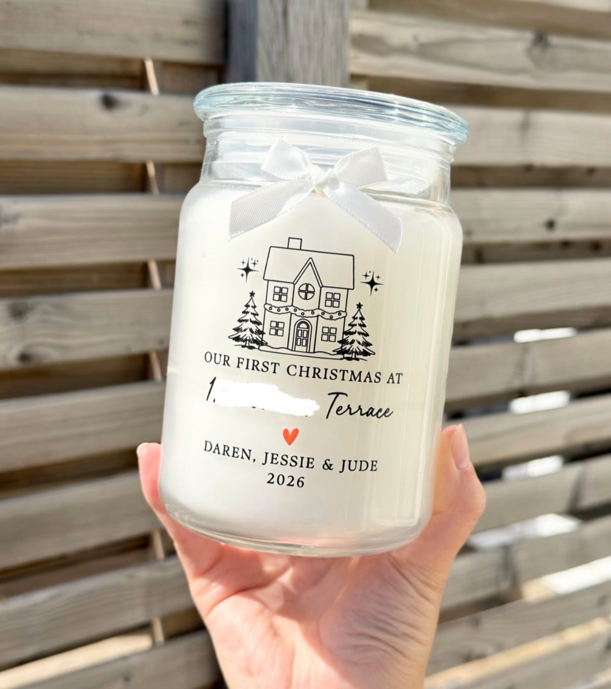 First Christmas at…. large candle