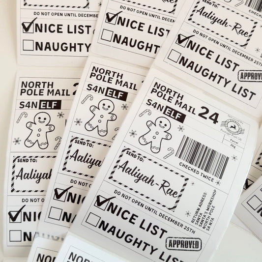 X10 christmas present postage labels - 4 designs available