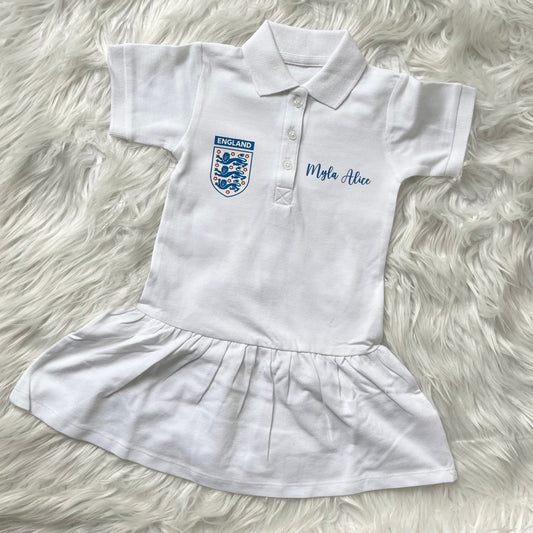 England polo dress in white