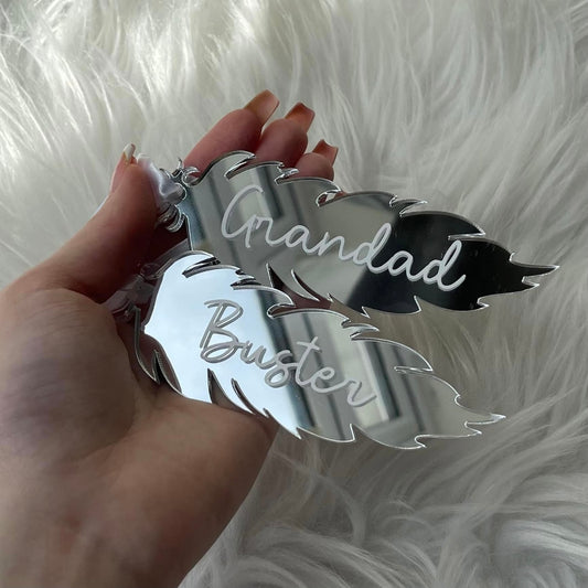 Mirrored feather decoration (available in 3 colours )