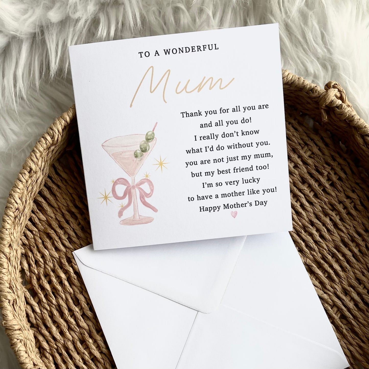 cocktail glass - Mother’s Day 6” card