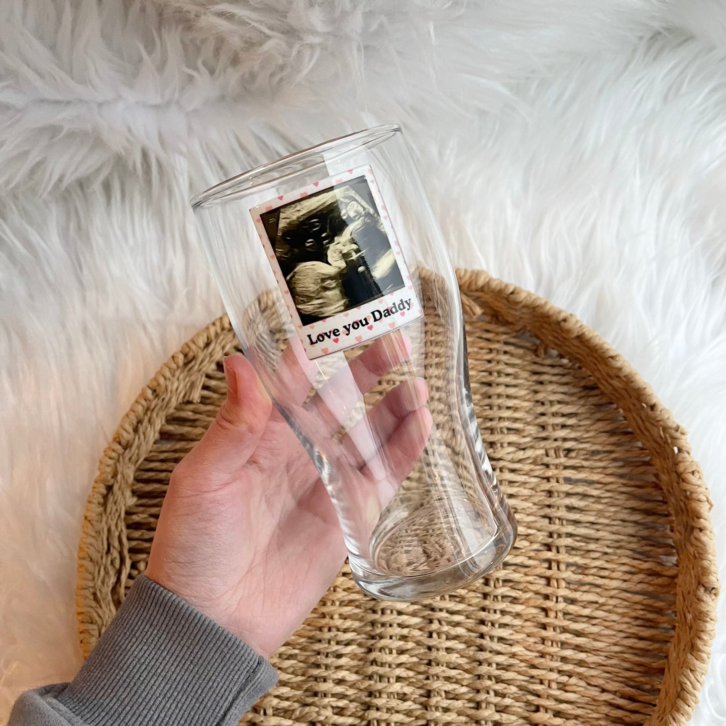 Heart Polaroid pint glass