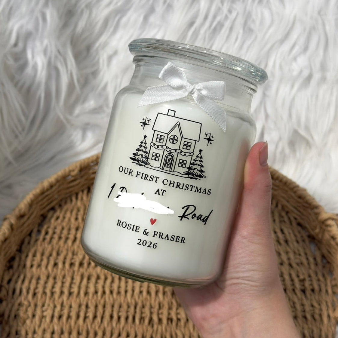 First Christmas at…. large candle